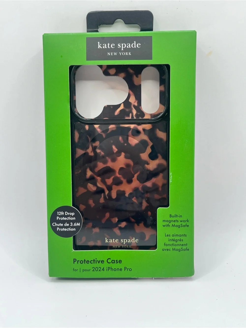 Kate Spade New York Tortoise Shell New Protective Case for 2024 iPhone Pro